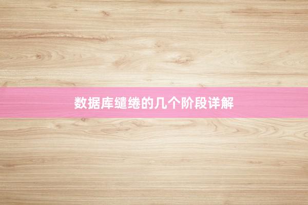 数据库缱绻的几个阶段详解